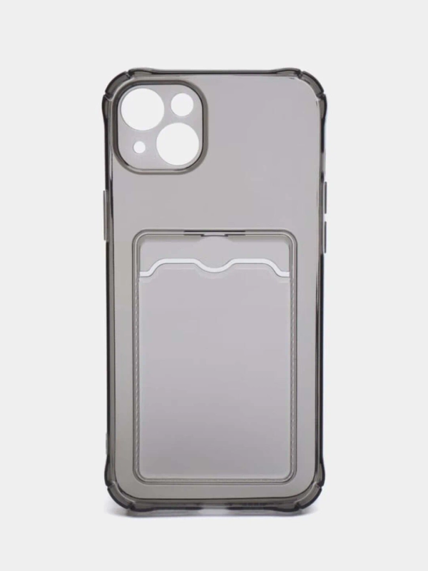 Чехол iPhone 11, XR, X, XS, XS MAX, 6, 7, 8 Plus с карманом для карт, прозрачный