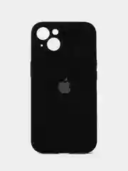 Черный силиконовый чехол на Айфон 13 с логотипом / Silicone Case iPhone 13
