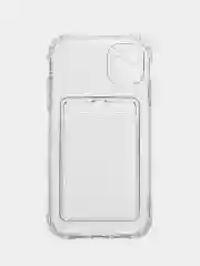 Прозрачный чехол iPhone 11, XR, X, XS, 12 Pro Max с карманом для карт, прозрачный