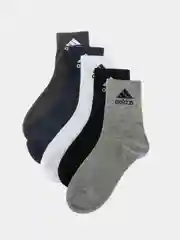 Носки женские спортивные с вышитым принтом Адидас (Adidas) средней длины хлопок, 5 пар