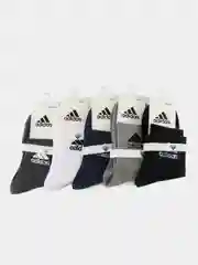 Носки женские спортивные с вышитым принтом Адидас (Adidas) средней длины хлопок, 5 пар