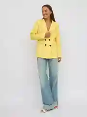 Желтый пиджак оверсайз двубортный классический деловой офисный