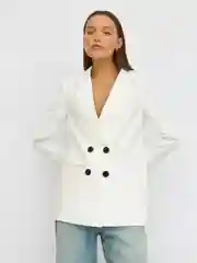 Белый пиджак оверсайз двубортный классический деловой офисный