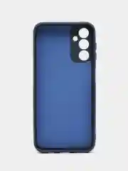 Синий меланж чехол Samsung Galaxy A14 (Самсунг Галакси А14) прозрачный, силиконовый, с подкладом