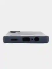 Синий меланж чехол Samsung Galaxy A14 (Самсунг Галакси А14) прозрачный, силиконовый, с подкладом