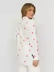 Белый пиджак удлиненный в сердечко нарядный праздничный классический на пуговице