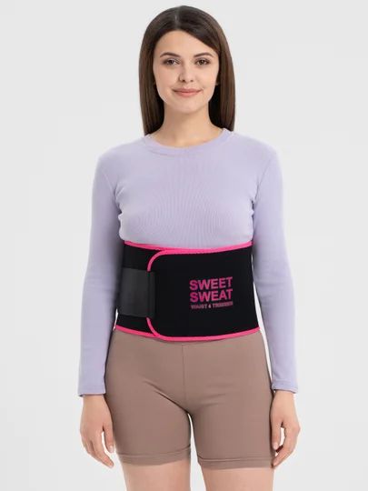 Тёмно-розовый пояс для похудения фигуры SWEET SWEAT, для поясницы и спины