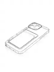 Прозрачный чехол для iPhone 16, Pro, Max, Plus силиконовый BROSCORP с карманом для карт, картхолдер