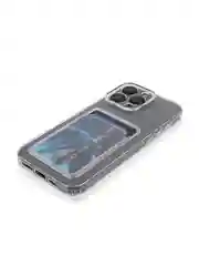 Прозрачный чехол для iPhone 16, Pro, Max, Plus силиконовый BROSCORP с карманом для карт, картхолдер