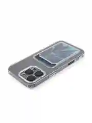 Прозрачный чехол для iPhone 16, Pro, Max, Plus силиконовый BROSCORP с карманом для карт, картхолдер