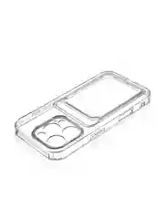 Прозрачный чехол для iPhone 16, Pro, Max, Plus силиконовый BROSCORP с карманом для карт, картхолдер