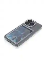 Прозрачный чехол для iPhone 16, Pro, Max, Plus силиконовый BROSCORP с карманом для карт, картхолдер