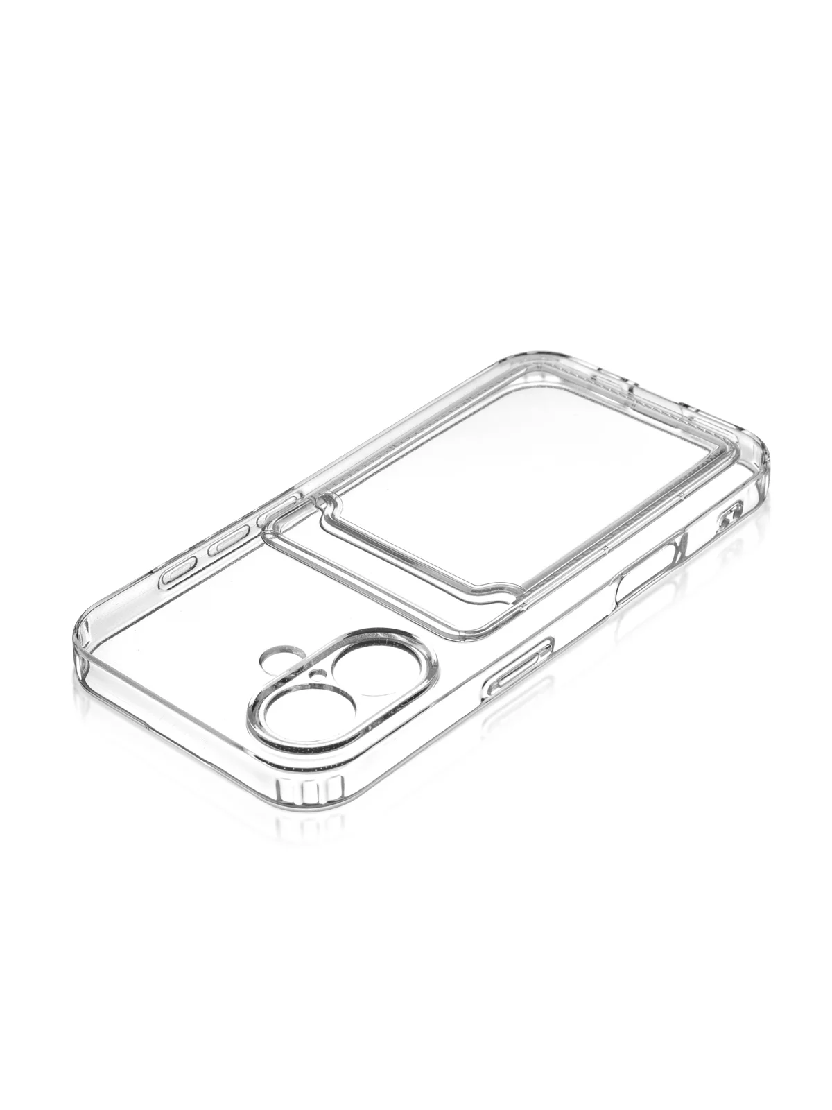Прозрачный чехол для iPhone 16, Pro, Max, Plus силиконовый BROSCORP с карманом для карт, картхолдер