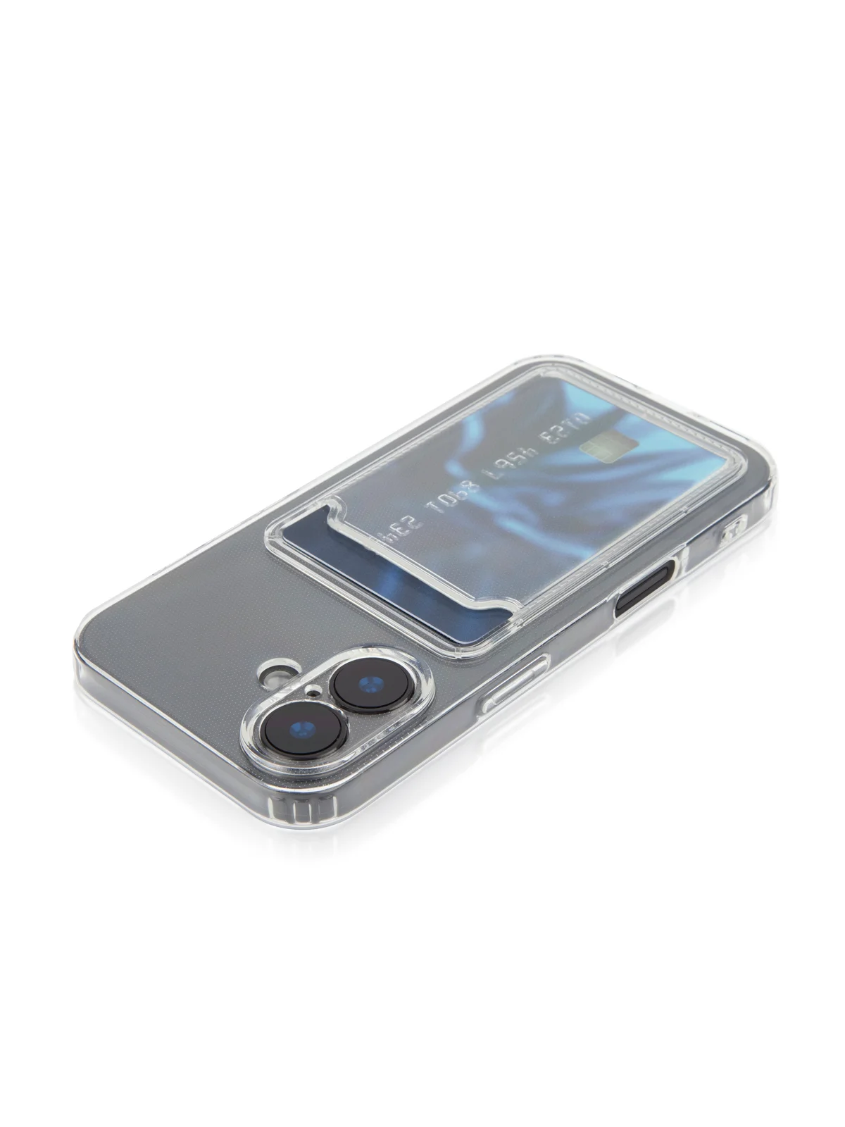 Прозрачный чехол для iPhone 16, Pro, Max, Plus силиконовый BROSCORP с карманом для карт, картхолдер