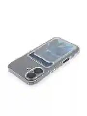 Прозрачный чехол для iPhone 16, Pro, Max, Plus силиконовый BROSCORP с карманом для карт, картхолдер