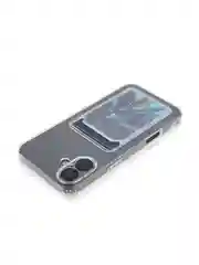 Прозрачный чехол для iPhone 16, Pro, Max, Plus силиконовый BROSCORP с карманом для карт, картхолдер