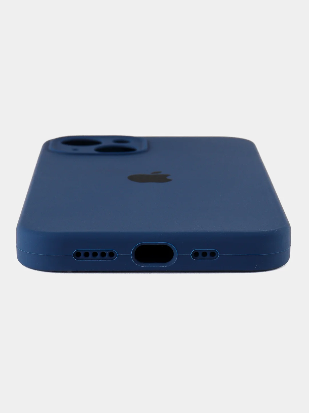 Индиго силиконовый чехол на Айфон 13 с логотипом / Silicone Case iPhone 13