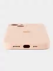 Пудровый силиконовый чехол на Айфон 13 с логотипом / Silicone Case iPhone 13