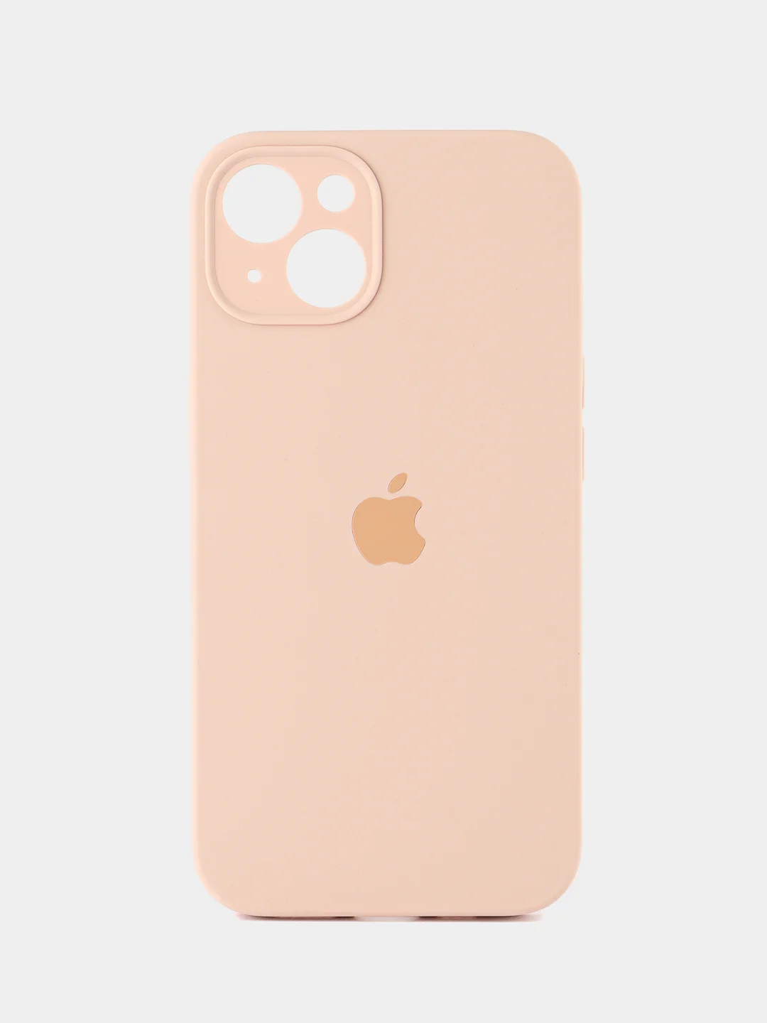 Пудровый силиконовый чехол на Айфон 13 с логотипом / Silicone Case iPhone 13