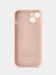 Пудровый силиконовый чехол на Айфон 13 с логотипом / Silicone Case iPhone 13