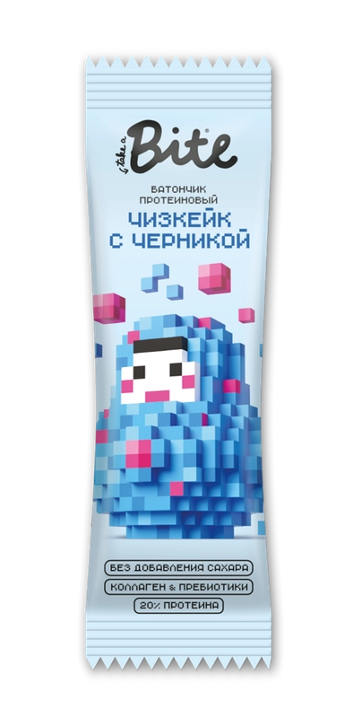 Батончик протеиновый глазированный Bite «Чизкейк с черникой», 40 гр.