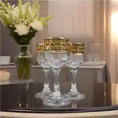 Рюмки для водки, подарочный набор, 6 шт, 55 мл, золото, PROMSIZ коллекция Версаль