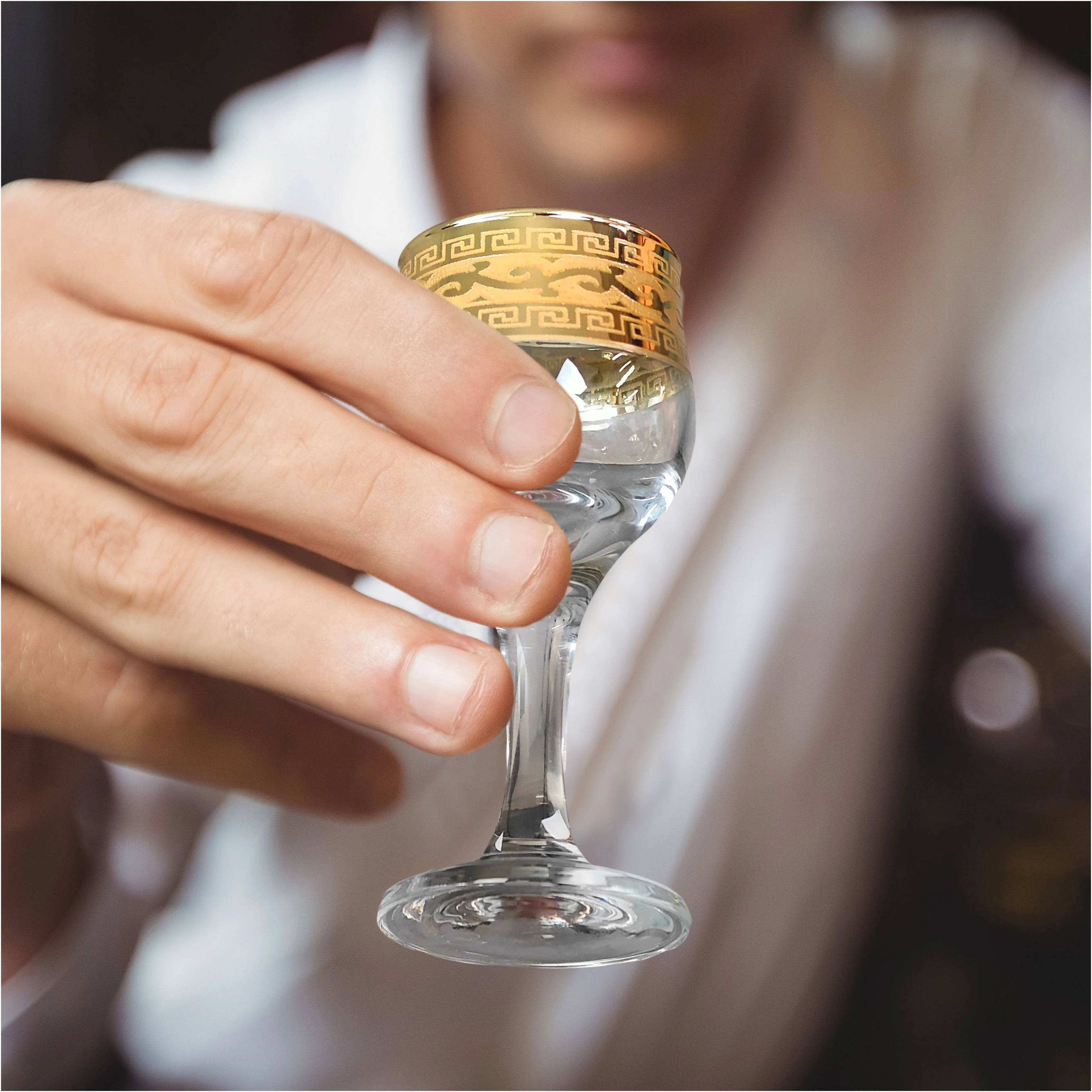 Рюмки для водки, подарочный набор, 6 шт, 55 мл, золото, PROMSIZ коллекция Версаль