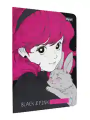 Алый блокноты в линию/в клетку А5 40 листов Black & Pink/I love pink/Аниме монохром. Проф-Пресс