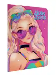 Багровый блокноты в линию/в клетку А5 40 листов Black & Pink/I love pink/Аниме монохром. Проф-Пресс