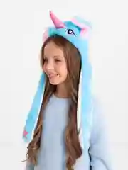 Голубой шапка плюшевая с двигающимися ушами