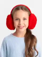 Красный меховые наушники теплые зимние. Наушники пушистые