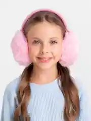 Розовый меховые наушники теплые зимние. Наушники пушистые