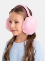 Розовый меховые наушники теплые зимние. Наушники пушистые