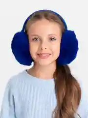 Синий меховые наушники теплые зимние. Наушники пушистые