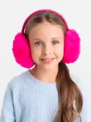 Фуксия меховые наушники теплые зимние. Наушники пушистые