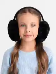 Черный меховые наушники теплые зимние. Наушники пушистые