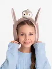 Коричневый наушники "Пингвин" с движущимися ушками