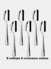 Ложки столовые Daswerk, 609077, набор 6 штук классические, нержавеющая сталь, серебристые
