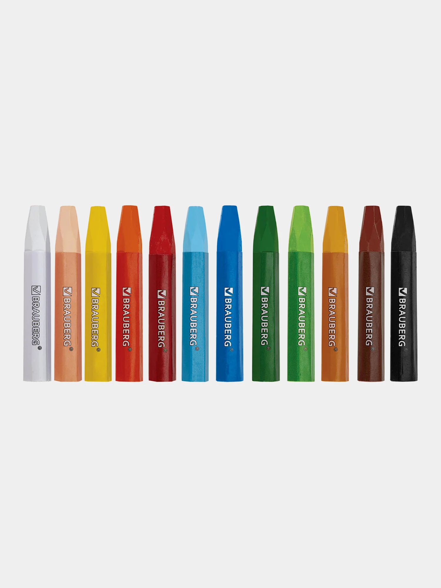 Восковые мелки, пастель масляная для рисования Brauberg Premium, 272711, 12 цветов толстые