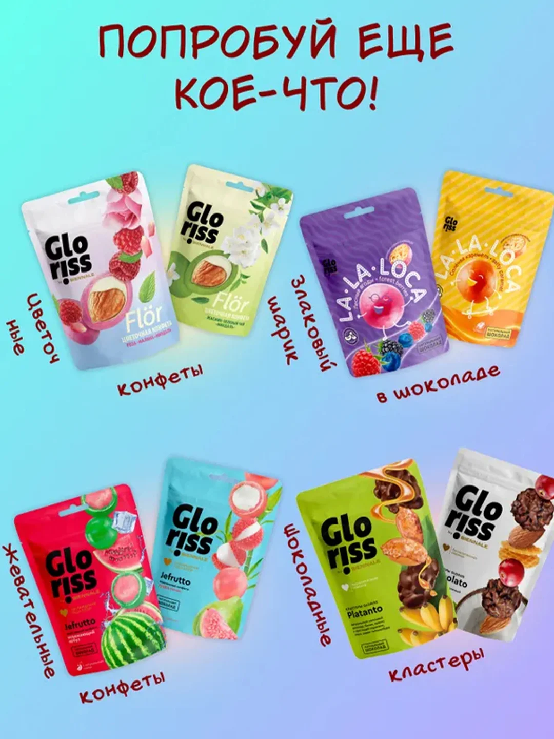 Конфеты глазированные Gloriss ChokoCorn различные вкусы, 90г