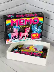 Мэмори карточная игра для девочек Мемори Мемо Единорог
