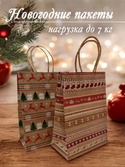 Подарочный пакет картонный, пакетик подарочный, новогодний пакет