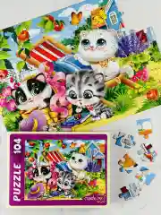Пазлы 104эл Смешные котята Мозаика Игра Кошка Котенок
