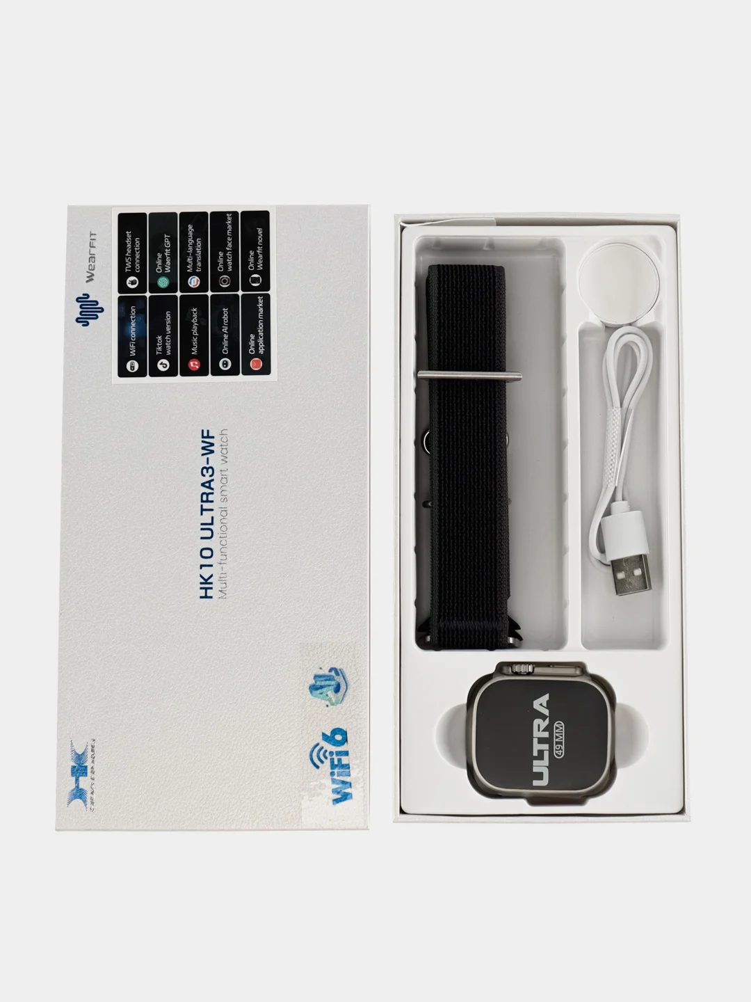 Черный смарт-часы HK10 ULTRA-3 WIFI
