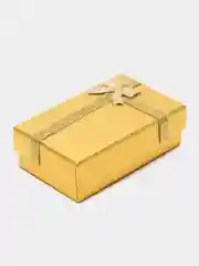 Золотой коробка подарочная для украшений 8*5*2,5 см с бантом