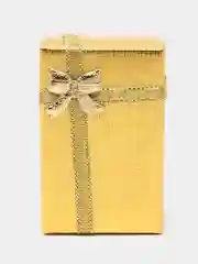 Золотой коробка подарочная для украшений 8*5*2,5 см с бантом