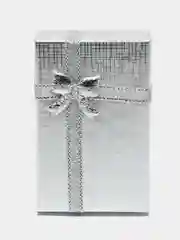 Серебряный коробка подарочная для украшений 8*5*2,5 см с бантом