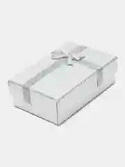 Серебряный коробка подарочная для украшений 8*5*2,5 см с бантом