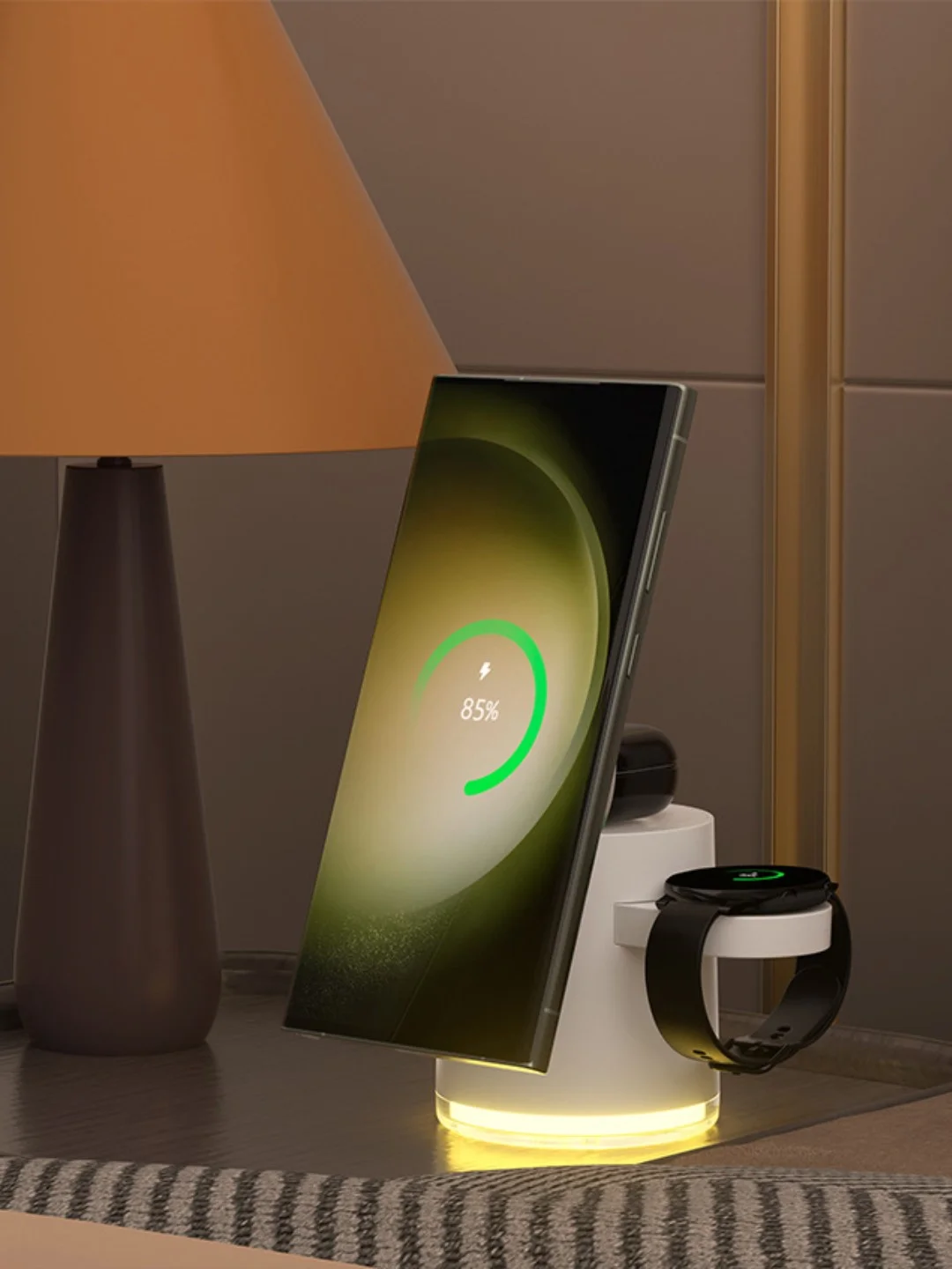 Белый беспроводная зарядка для Apple 4 в 1, для iPhone, iWatch, AirPods, Android