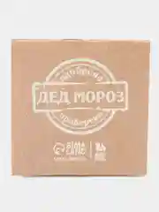 Бежевый новогодний подарочный набор: блокнот и значок